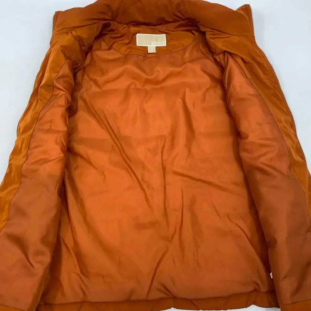 Michael Kors Orange Sleeveless Puffer Vest | Women’s Medium